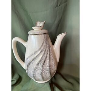 Vintage California Original USA Pottery Coffee Pot Server Cream gold MCM EUC